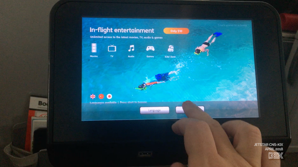 The in-flight entertainment isn't free, but the price isn't exorbitant and the touchscreen is bright and responsive.