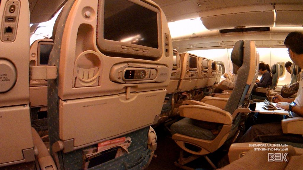 View from the window seat in Singapore Airlines A380 upper-deck economy class