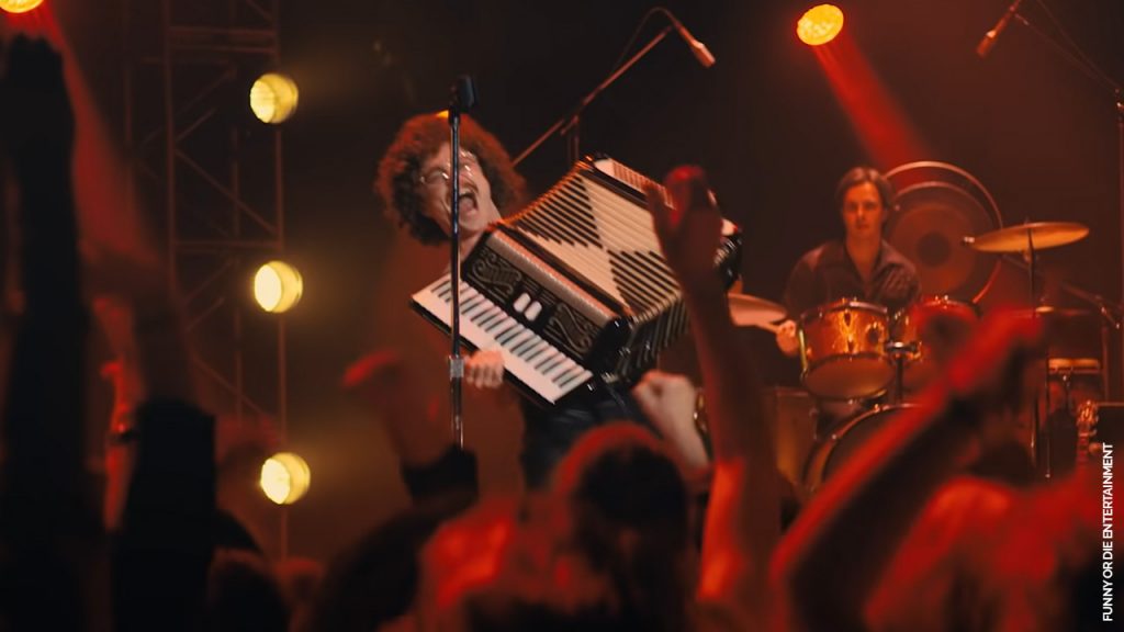 Daniel Radcliffe rocks out on the accordion as "Weird" Al Yankovic. (Funny Or Die Entertainment)