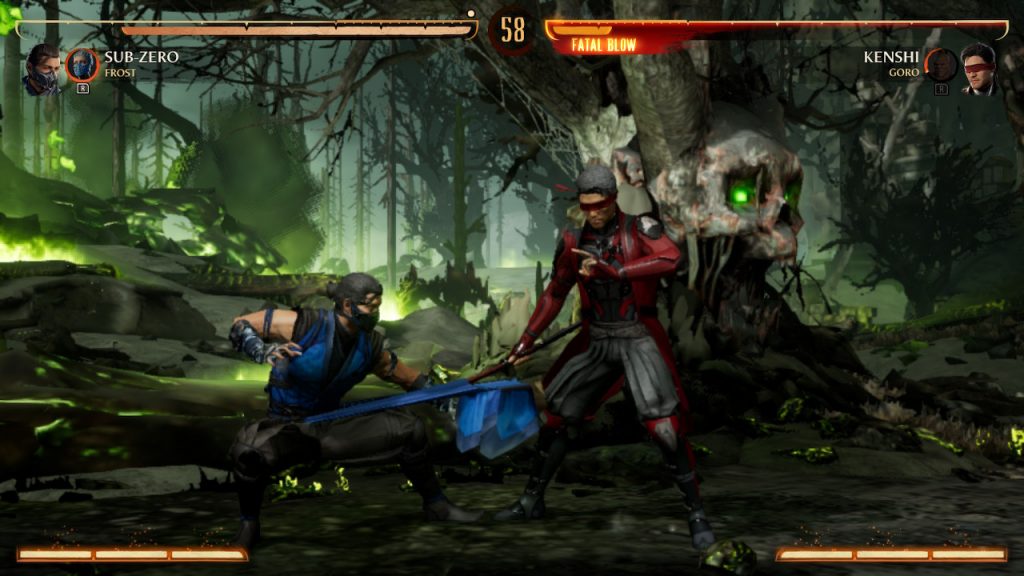 Part of Sub-Zero's costume is abnormally stretched, making it look as if Kenshi is pulling on it.